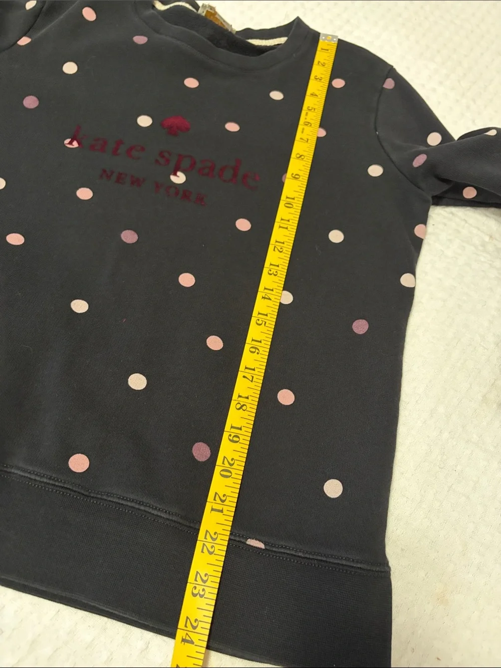 Kate Spade Broome Street Bakery Dot Logo Black Sweatshirt Size Medium